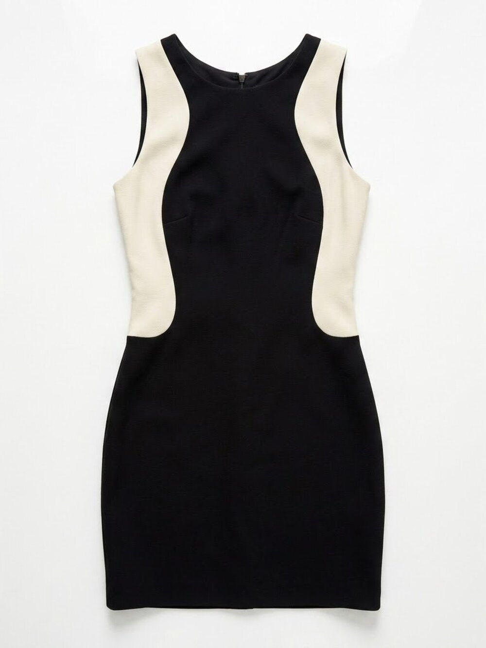 Walter Baker Colorblock Sheath Dress Small S Black White Hourglass Illusion
